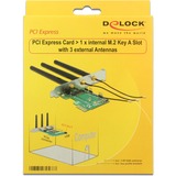 DeLOCK 89568 interface-kort/adapter Intern M.2, Netværkskort PCI-E, M.2, USB, Kasse, Trådløs