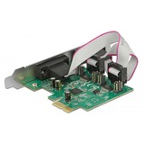 DeLOCK 89641 interface-kort/adapter Intern Seriel, Interface card PCIe, Seriel, Lavprofil, PCIe 2.0, RS-232, Grøn