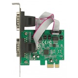 DeLOCK 89641 interface-kort/adapter Intern Seriel, Interface card PCIe, Seriel, Lavprofil, PCIe 2.0, RS-232, Grøn