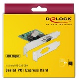 DeLOCK 89948 interface-kort/adapter Intern RS-232 PCIe, RS-232, Grøn, Kina, ASIX AX99100, 256 B