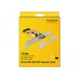 DeLOCK 90293 interface-kort/adapter Intern RS-232, Konverter PCIe, RS-232, Lavprofil, PCIe 2.0, SUN2212, 0,0001152 Gbit/sek.