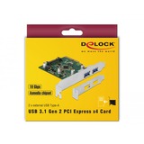 DeLOCK 90298 interface-kort/adapter Intern USB 3.2 Gen 1 (3.1 Gen 1), USB-controlleren PCIe, USB 3.2 Gen 1 (3.1 Gen 1), PCIe 3.0, Kina, Asmedia ASM3142, 10 Gbit/sek.