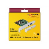 DeLOCK 90299 interface-kort/adapter Intern USB 3.2 Gen 1 (3.1 Gen 1), USB-controlleren PCIe, USB 3.2 Gen 1 (3.1 Gen 1), PCIe 3.0, Kina, Asmedia ASM3142, 10 Gbit/sek.