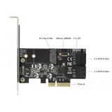 DeLOCK 90396 interface-kort/adapter Intern M.2, SATA PCIe, M.2, SATA, Sort, Grøn, Grå, 6 Gbit/sek., SATA