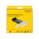 DeLOCK 90396 interface-kort/adapter Intern M.2, SATA PCIe, M.2, SATA, Sort, Grøn, Grå, 6 Gbit/sek., SATA