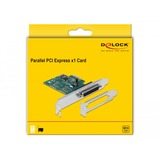 DeLOCK 90412 interface-kort/adapter Intern Parallel PCIe, Parallel, Lavprofil, PCIe 1.1, Kina, 0,0015 Gbit/sek.