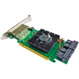 HighPoint SSD7184 RAID controller PCI Express x8 8 Gbit/sek., RAID-kort PCI Express 3.0, SATA, PCI Express x8, 0, 1, 1+0, 8 Gbit/sek., Low Profile MD2 Card, CLI, API package