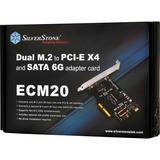 SilverStone ECM20 interface-kort/adapter Intern PCIe, SATA, Serial ATA controller M.2, PCIe, SATA, Sort