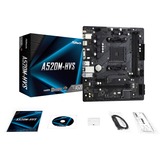 ASRock A520M-HVS AMD A520 Stik AM4 micro ATX, Bundkort AMD, Stik AM4, 3rd Generation AMD Ryzen™ 3, 3rd Generation AMD Ryzen 5, 3rd Generation AMD Ryzen™ 7, 3rd..., DDR4-SDRAM, 64 GB, DIMM