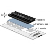 DeLOCK 18285 Computerkølesystem, dele og tilbehør, Køleplade Sort, Aluminium, Sort, 22 mm, 70 mm, 5,2 mm