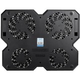 DeepCool Multi Core X6 køling til notebook 39,6 cm (15.6") 1300 rpm Sort, Notebook køler Sort, 39,6 cm (15.6"), 4 stk, 14 cm, 1,5 cm, 10 cm, 1,5 cm