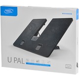 DeepCool U PAL køling til notebook 39,6 cm (15.6") 1000 rpm Sort, Notebook køler Sort, 39,6 cm (15.6"), 2 stk, 14 cm, 1,5 cm, 14 cm, 1,5 cm