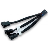 EKWB Y-Splitter 3-Fan PWM 0,1 m, Y-kabel Sort, 0,1 m, 4-pin PWM, 3 x Fan (3-pin), Lige, Lige, Sort