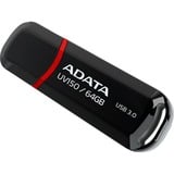 ADATA 64GB DashDrive UV150 USB-nøgle USB Type-A 3.2 Gen 1 (3.1 Gen 1) Sort, USB-stik Sort/Rød, 64 GB, USB Type-A, 3.2 Gen 1 (3.1 Gen 1), Hætte, 9 g, Sort