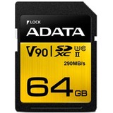 ADATA Premier ONE 64 GB SDXC UHS-II Klasse 10, Hukommelseskort 64 GB, SDXC, Klasse 10, UHS-II, 290 MB/s, 260 MB/s