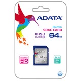 ADATA SDXC 64GB UHS Klasse 10, Hukommelseskort Blå, 64 GB, SDXC, Klasse 10, UHS, Blå