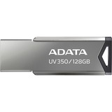 ADATA UV350 USB-nøgle 128 GB USB Type-A 3.2 Gen 1 (3.1 Gen 1) Sølv, USB-stik Sølv, 128 GB, USB Type-A, 3.2 Gen 1 (3.1 Gen 1), 100 MB/s, Uden hætte, Sølv, Detail