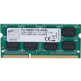 G.Skill 4GB DDR3-1600 hukommelsesmodul 1 x 4 GB 1600 Mhz 4 GB, 1 x 4 GB, DDR3, 1600 Mhz, 204-pin SO-DIMM