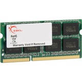 G.Skill 8GB PC3-10600 RAM-modul DDR3 1333 Mhz, Hukommelse 8 GB, 1 x 8 GB, DDR3, 1333 Mhz, 204-pin SO-DIMM, Lite detail