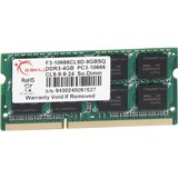 G.Skill F3-10666CL9S-4GBSQ hukommelsesmodul 4 GB 1 x 4 GB DDR3 1333 Mhz 4 GB, 1 x 4 GB, DDR3, 1333 Mhz, Detail