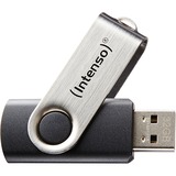 Intenso Basic Line USB-nøgle 32 GB USB Type-A 2.0 Sort, Sølv, USB-stik Sølv/Sort, 32 GB, USB Type-A, 2.0, 28 MB/s, Svirvel, Sort, Sølv
