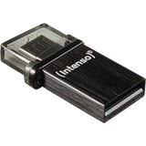 Intenso Mini Mobile Line USB-nøgle 16 GB USB Type-A / Micro-USB 2.0 Sort, USB-stik 16 GB, USB Type-A / Micro-USB, 2.0, 20 MB/s, Hætte, Sort