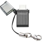 Intenso Mini Mobile Line USB-nøgle 16 GB USB Type-A / Micro-USB 2.0 Sort, USB-stik 16 GB, USB Type-A / Micro-USB, 2.0, 20 MB/s, Hætte, Sort