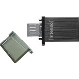 Intenso Mini Mobile Line USB-nøgle 16 GB USB Type-A / Micro-USB 2.0 Sort, USB-stik 16 GB, USB Type-A / Micro-USB, 2.0, 20 MB/s, Hætte, Sort