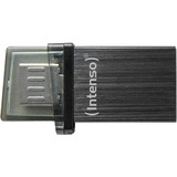 Intenso Mini Mobile Line USB-nøgle 16 GB USB Type-A / Micro-USB 2.0 Sort, USB-stik 16 GB, USB Type-A / Micro-USB, 2.0, 20 MB/s, Hætte, Sort