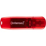 Intenso Rainbow Line USB-nøgle 128 GB USB Type-A 2.0 Rød, Transparent, USB-stik Rød, 128 GB, USB Type-A, 2.0, 28 MB/s, Hætte, Rød, Transparent