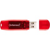 Intenso Rainbow Line USB-nøgle 128 GB USB Type-A 2.0 Rød, Transparent, USB-stik Rød, 128 GB, USB Type-A, 2.0, 28 MB/s, Hætte, Rød, Transparent