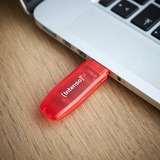 Intenso Rainbow Line USB-nøgle 128 GB USB Type-A 2.0 Rød, Transparent, USB-stik Rød, 128 GB, USB Type-A, 2.0, 28 MB/s, Hætte, Rød, Transparent