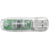 Intenso Rainbow Line USB-nøgle 32 GB USB Type-A 2.0 Transparent, USB-stik gennemsigtig, 32 GB, USB Type-A, 2.0, 28 MB/s, Hætte, Transparent