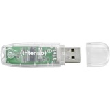 Intenso Rainbow Line USB-nøgle 32 GB USB Type-A 2.0 Transparent, USB-stik gennemsigtig, 32 GB, USB Type-A, 2.0, 28 MB/s, Hætte, Transparent