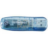 Intenso Rainbow Line USB-nøgle 4 GB USB Type-A 2.0 Blå, USB-stik Blå, 4 GB, USB Type-A, 2.0, 28 MB/s, Hætte, Blå