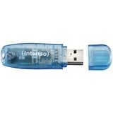 Intenso Rainbow Line USB-nøgle 4 GB USB Type-A 2.0 Blå, USB-stik Blå, 4 GB, USB Type-A, 2.0, 28 MB/s, Hætte, Blå