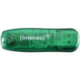 Intenso Rainbow Line USB-nøgle 8 GB USB Type-A 2.0 Grøn, USB-stik Grøn, 8 GB, USB Type-A, 2.0, 28 MB/s, Hætte, Grøn