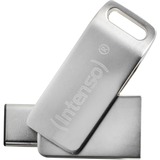 Intenso cMobile Line USB-nøgle 64 GB USB Type-A / USB Type-C 3.2 Gen 1 (3.1 Gen 1) Sølv, USB-stik Sølv, 64 GB, USB Type-A / USB Type-C, 3.2 Gen 1 (3.1 Gen 1), 70 MB/s, Svirvel, Sølv