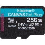 Kingston Canvas Go! Plus 256 GB MicroSD UHS-I Klasse 10, Hukommelseskort Sort, 256 GB, MicroSD, Klasse 10, UHS-I, 170 MB/s, 90 MB/s