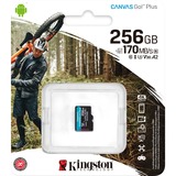 Kingston Canvas Go! Plus 256 GB MicroSD UHS-I Klasse 10, Hukommelseskort Sort, 256 GB, MicroSD, Klasse 10, UHS-I, 170 MB/s, 90 MB/s