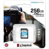 Kingston Canvas Go! Plus 256 GB SD UHS-I Klasse 10, Hukommelseskort Sort, 256 GB, SD, Klasse 10, UHS-I, 170 MB/s, 90 MB/s