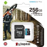 Kingston Canvas Go! Plus 256 GB SD UHS-I Klasse 10, Hukommelseskort Sort, 256 GB, SD, Klasse 10, UHS-I, 170 MB/s, 90 MB/s