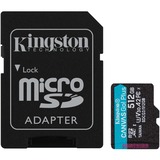 Kingston Canvas Go! Plus 512 GB MicroSD UHS-I Klasse 10, Hukommelseskort Sort, 512 GB, MicroSD, Klasse 10, UHS-I, 170 MB/s, 90 MB/s