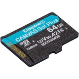 Kingston Canvas Go! Plus 64 GB MicroSD UHS-I Klasse 10, Hukommelseskort Sort, 64 GB, MicroSD, Klasse 10, UHS-I, 170 MB/s, 70 MB/s