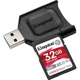 Kingston Canvas React Plus 32 GB SD UHS-II Klasse 10, Hukommelseskort Sort, 32 GB, SD, Klasse 10, UHS-II, 300 MB/s, 260 MB/s