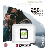 Kingston Canvas Select Plus 256 GB SDXC UHS-I Klasse 10, Hukommelseskort Sort, 256 GB, SDXC, Klasse 10, UHS-I, 100 MB/s, 85 MB/s