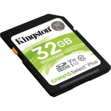 Kingston Canvas Select Plus 32 GB SDHC UHS-I Klasse 10, Hukommelseskort Sort, 32 GB, SDHC, Klasse 10, UHS-I, 100 MB/s, Class 1 (U1)