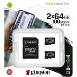 Kingston Canvas Select Plus 64 GB SDXC UHS-I Klasse 10, Hukommelseskort Sort, 64 GB, SDXC, Klasse 10, UHS-I, 100 MB/s, 85 MB/s