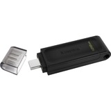 Kingston DataTraveler 70 USB-nøgle 128 GB USB Type-C 3.2 Gen 1 (3.1 Gen 1) Sort, USB-stik Sort, 128 GB, USB Type-C, 3.2 Gen 1 (3.1 Gen 1), Kabel, 7 g, Sort