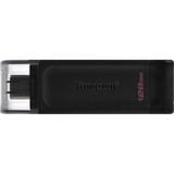 Kingston DataTraveler 70 USB-nøgle 128 GB USB Type-C 3.2 Gen 1 (3.1 Gen 1) Sort, USB-stik Sort, 128 GB, USB Type-C, 3.2 Gen 1 (3.1 Gen 1), Kabel, 7 g, Sort